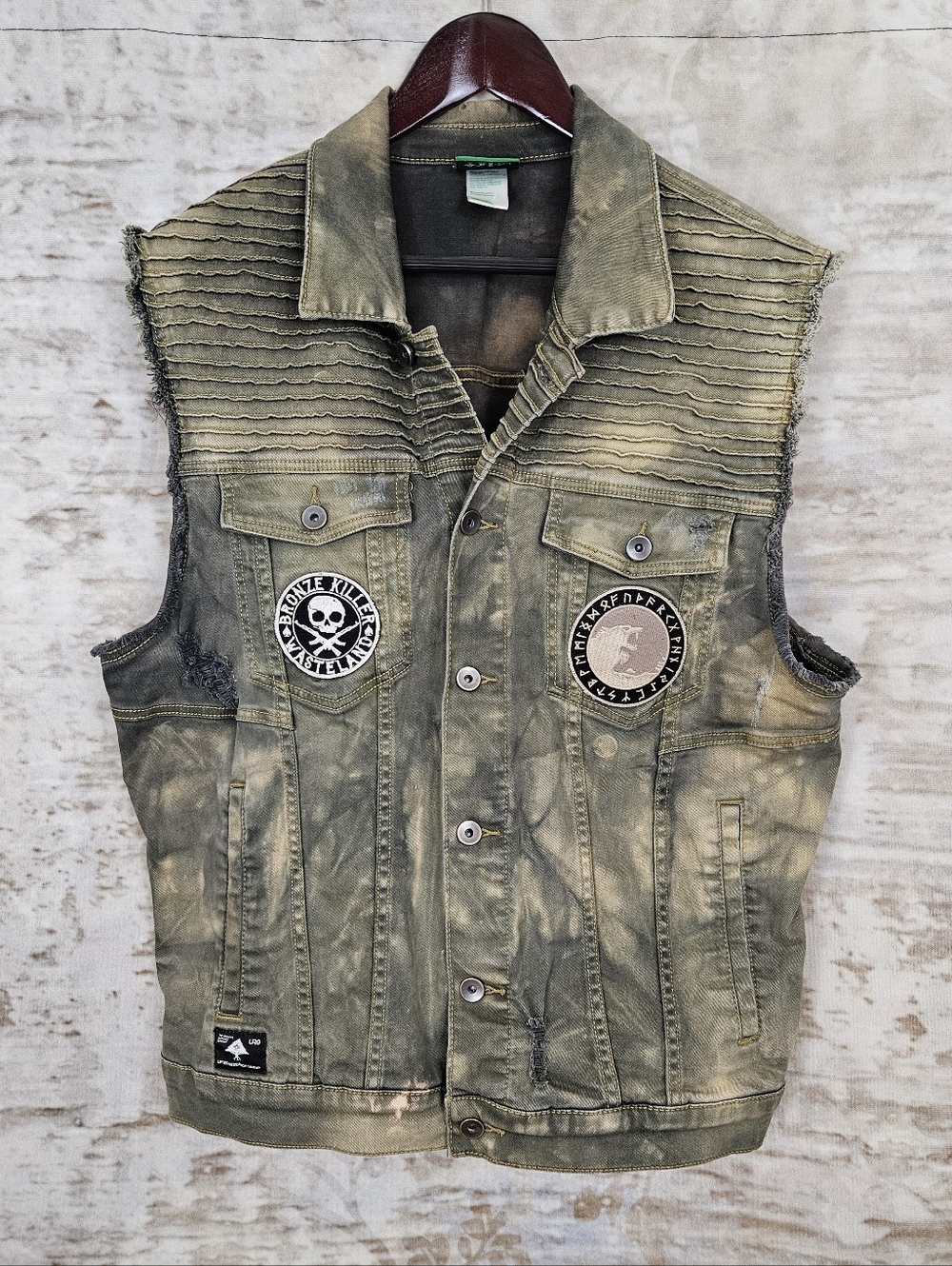 Mens Battle Vest Post Apocalyptic Mad Max Cotton Hand Distressed Size Large